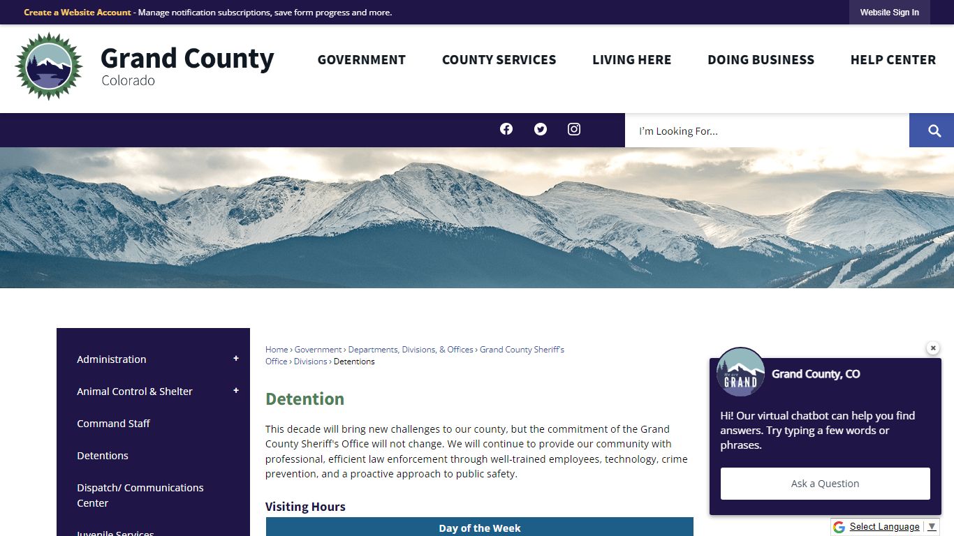 Detention | Grand County, CO - Official Website