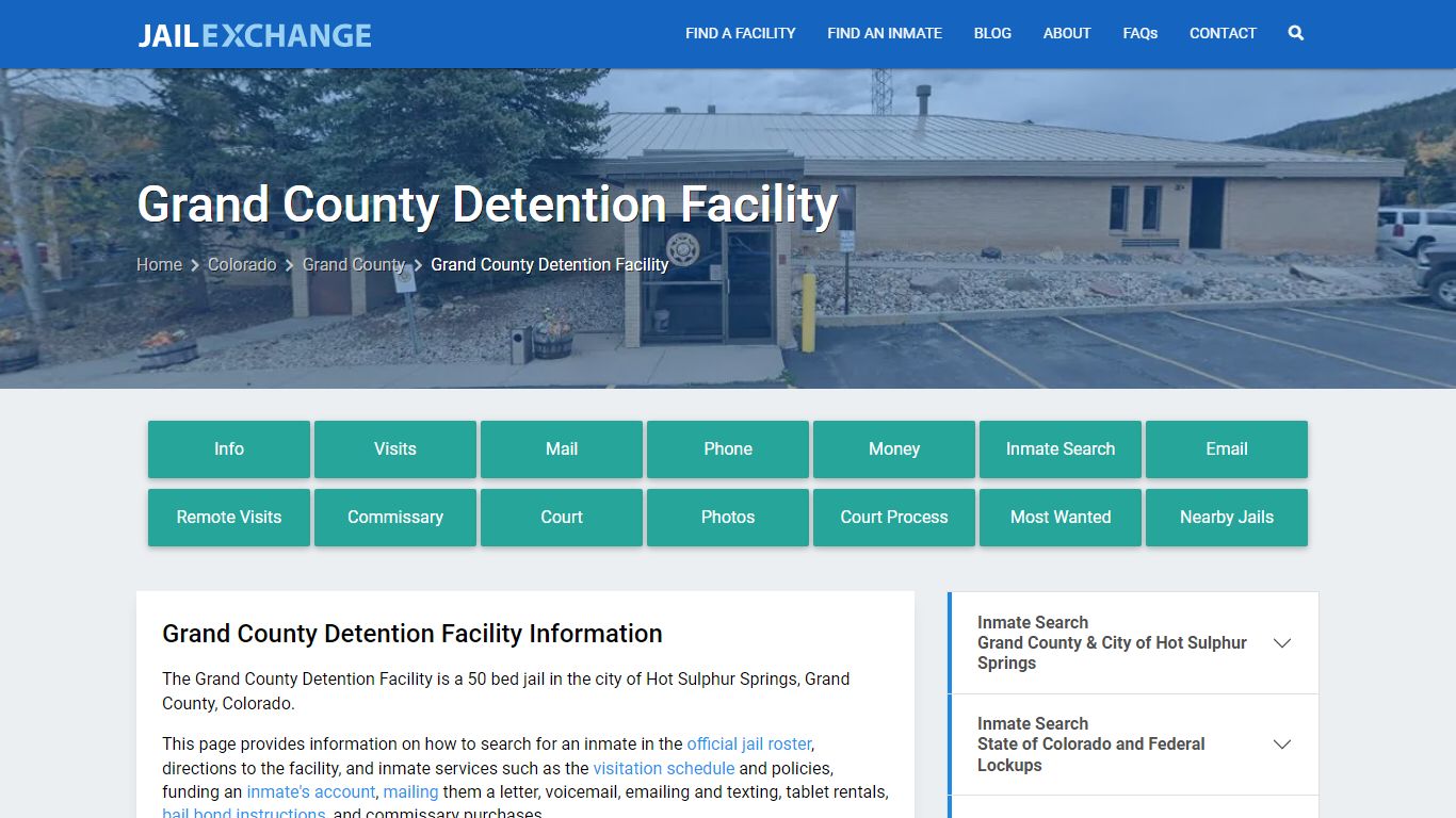 Grand County Detention Facility, CO Inmate Search, Information